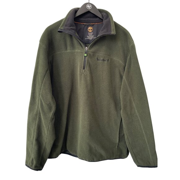 Timberland Pullover Size XL Quarter Zip Fleece Jacket Green Outerwear Gorpcore - Picture 1 of 6